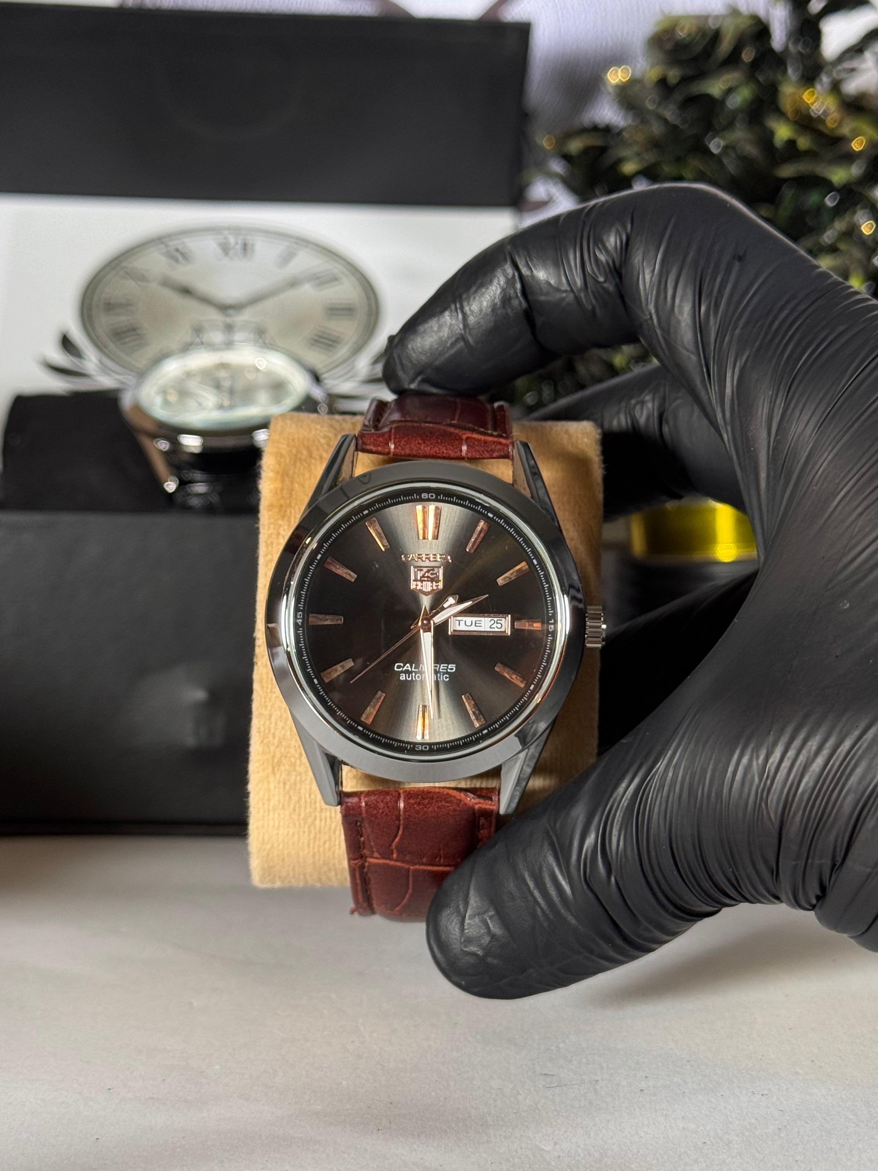 Legalwears Rera Master Day-Date Watch – Brown Leather Strap Classic Men’s Watch