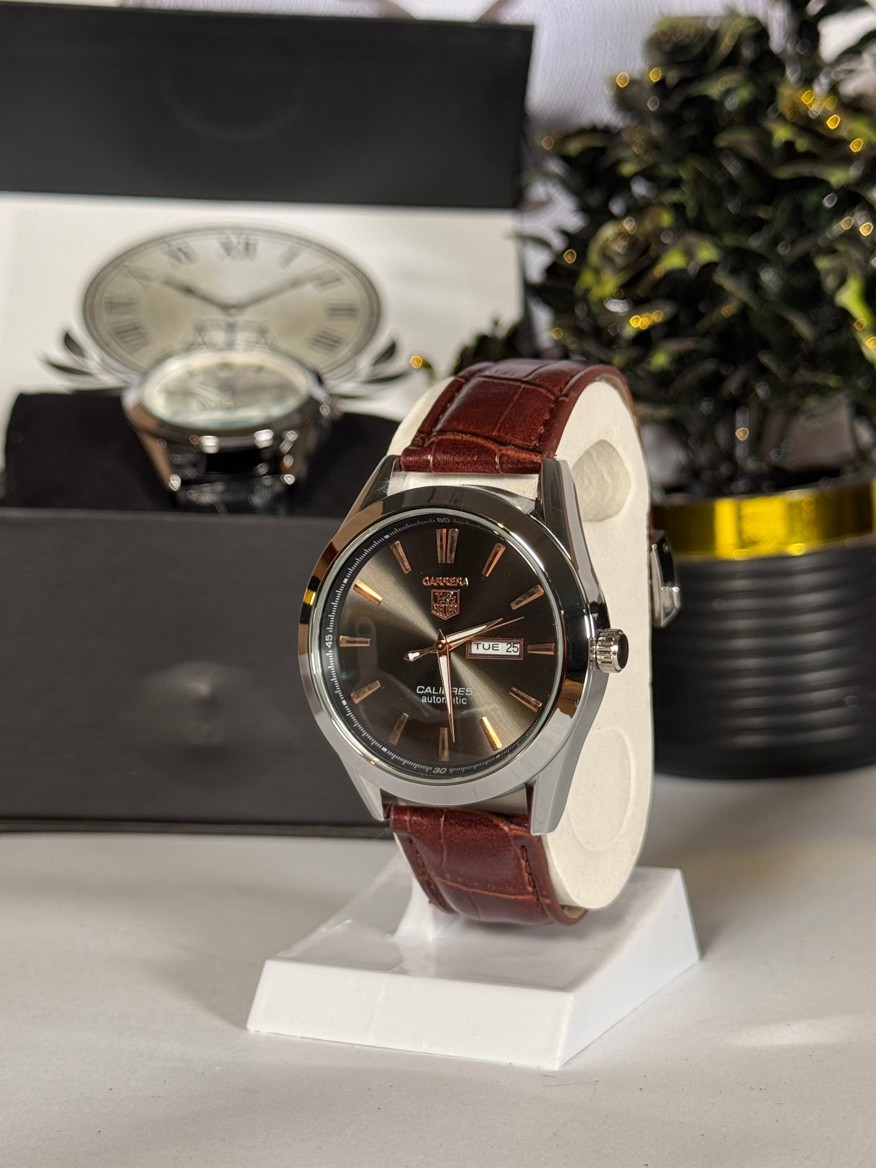 Legalwears Rera Master Day-Date Watch – Brown Leather Strap Classic Men’s Watch