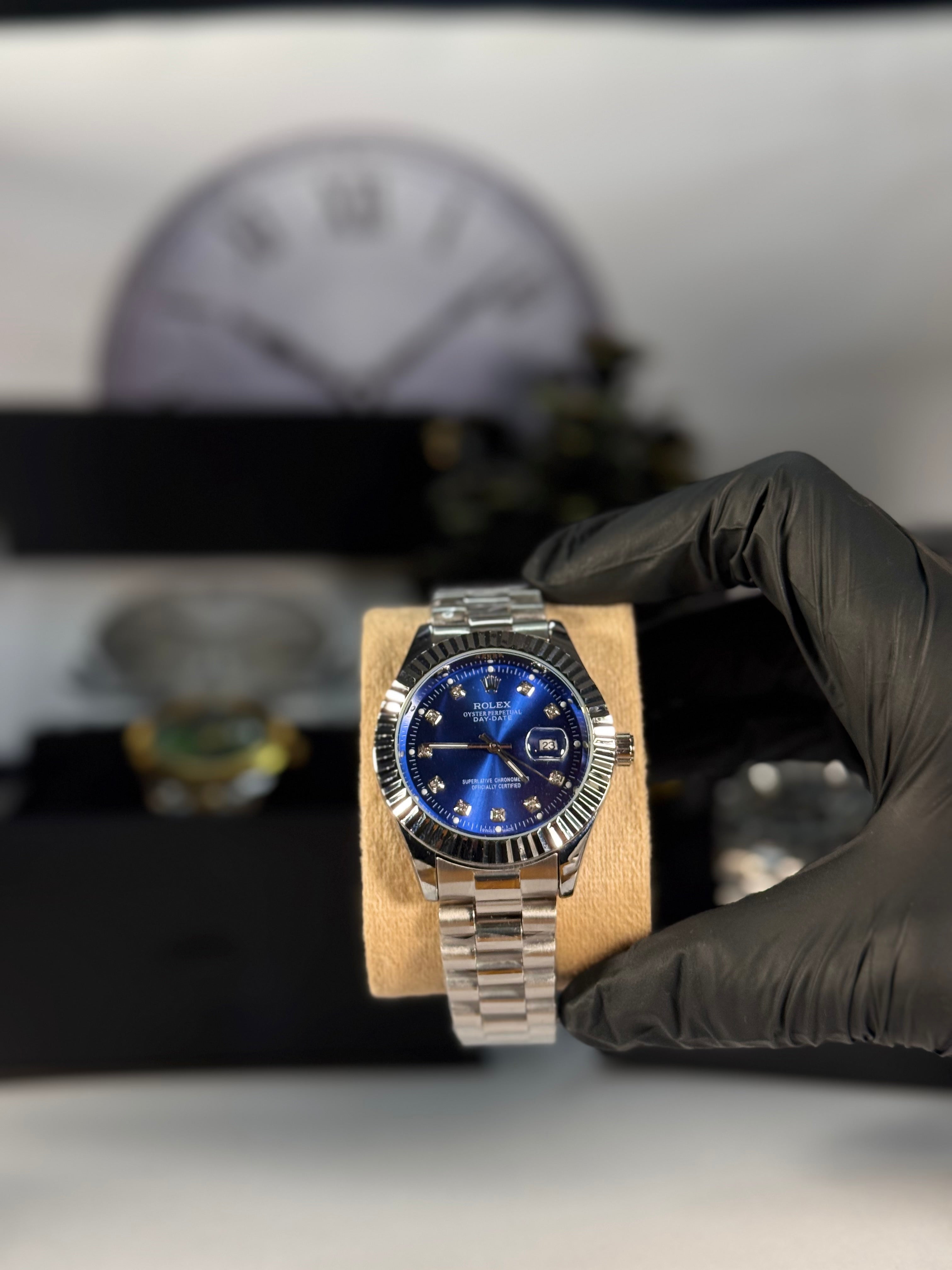 Rolly Master Men’s Blue Dial Quartz Watch with Stainless Steel Strap – Waterproof | LegalWears