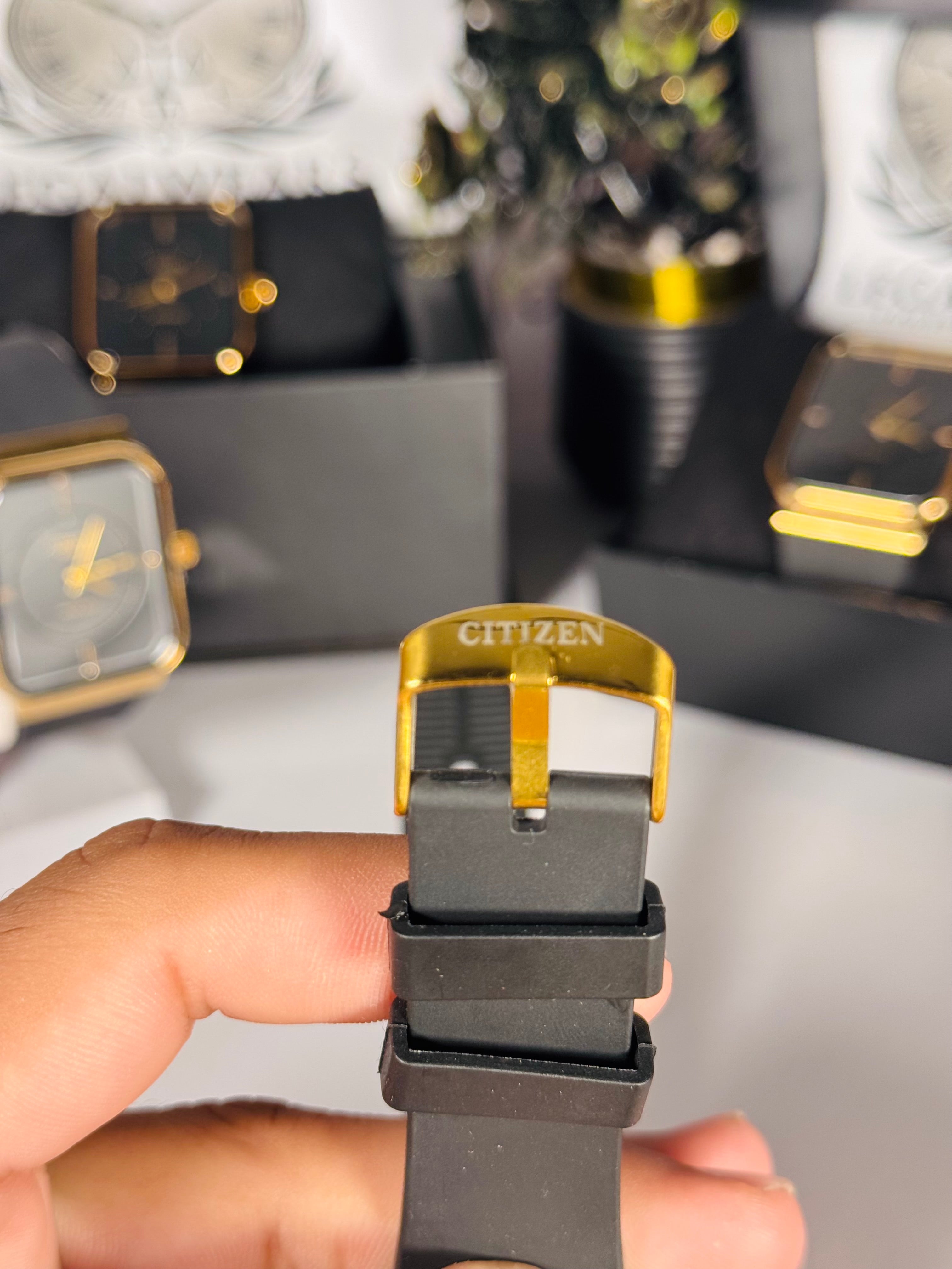Citi Master Gold Watch for Men | Luxury Black Dial Wrist Watch with Silicon Strap | LegalWears