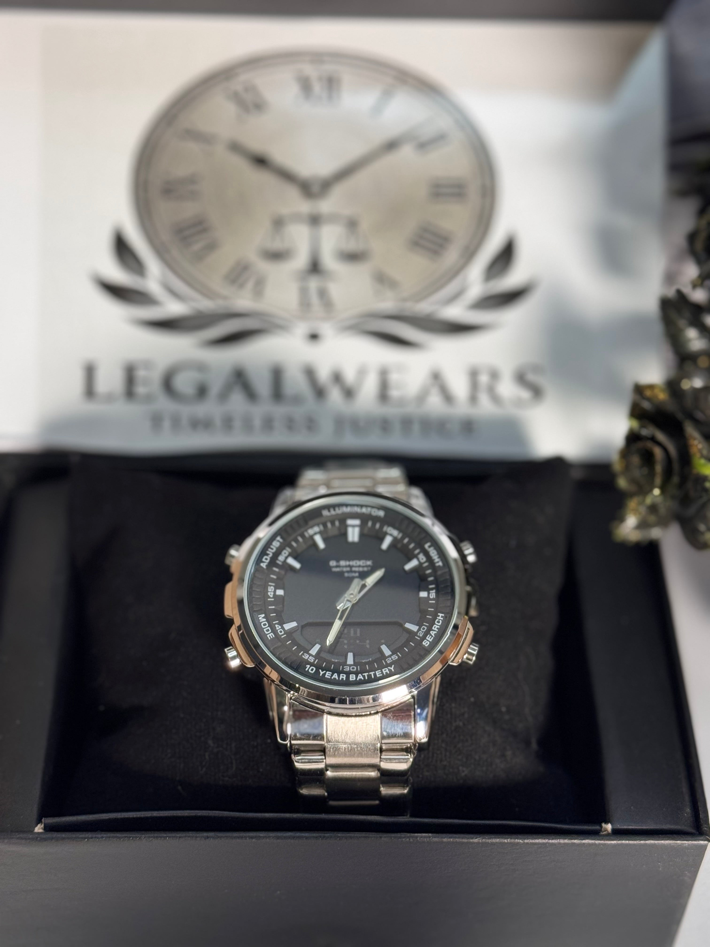 Shok Master Men’s Stainless Steel Silver Analog Digital Watch – Sporty Quartz | LegalWears