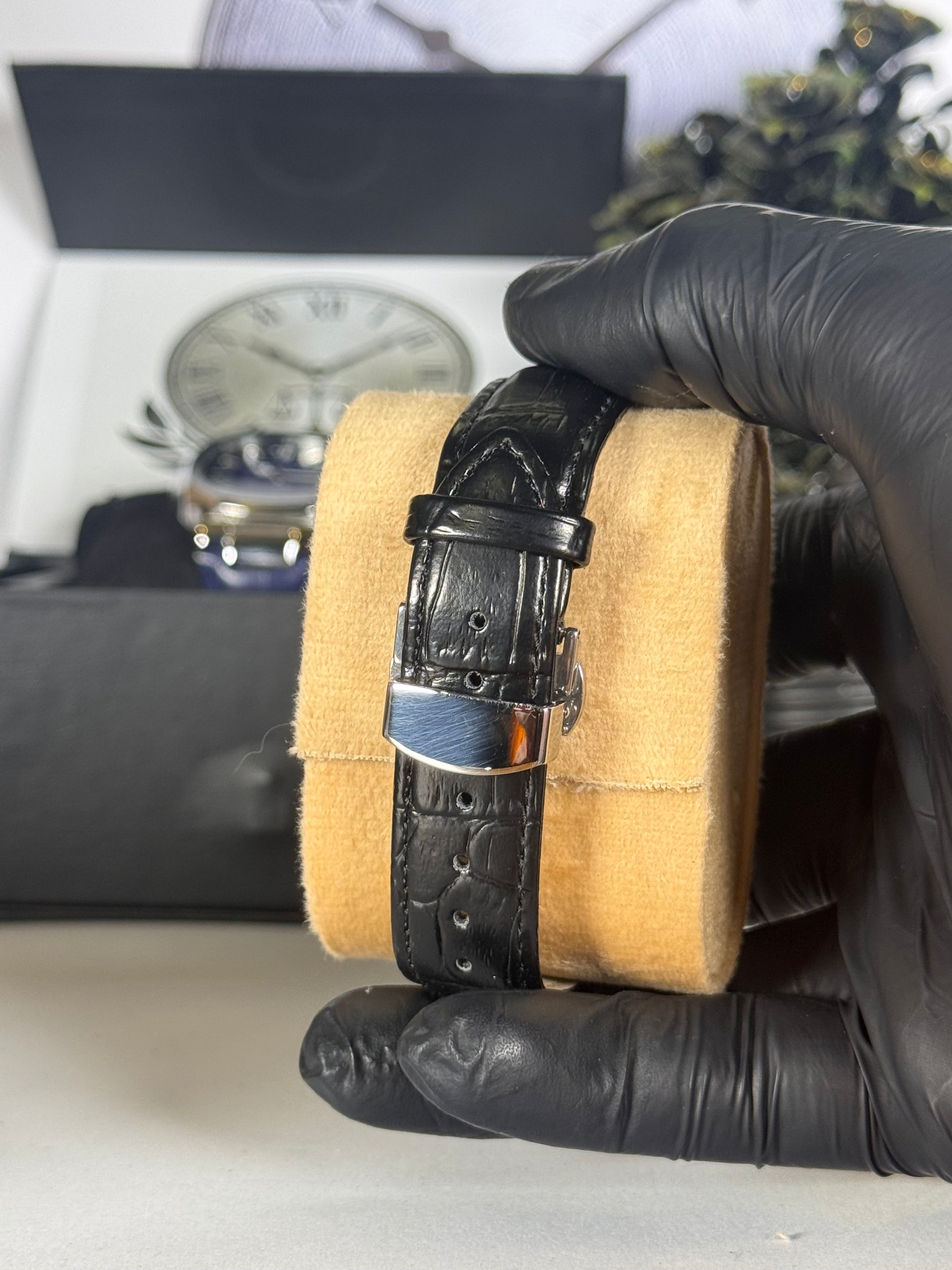 Patek Master Black Dial Men’s Watch with Leather Strap | Quartz Date Wrist Watch | Legalwears