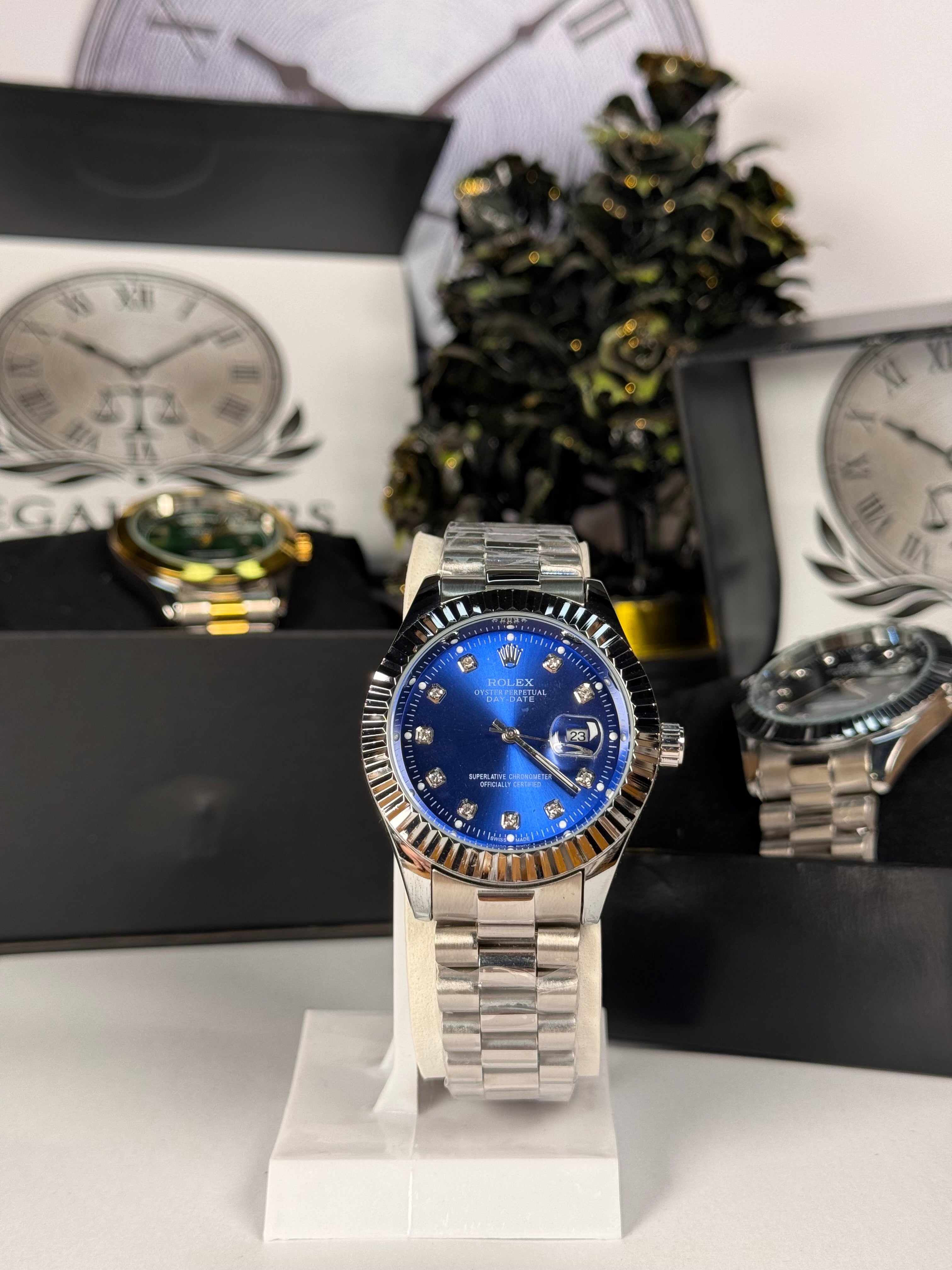 Rolly Master Men’s Red Dial Stainless Steel Strap Quartz Watch – Waterproof Timepiece | LegalWears