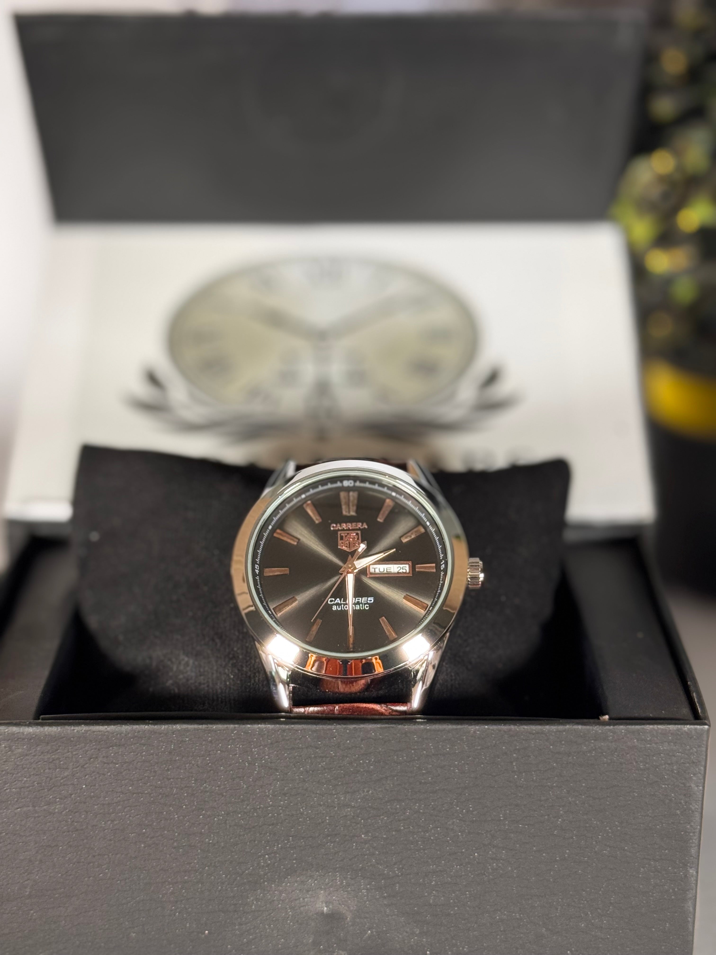 Legalwears Rera Master Day-Date Watch – Brown Leather Strap Classic Men’s Watch