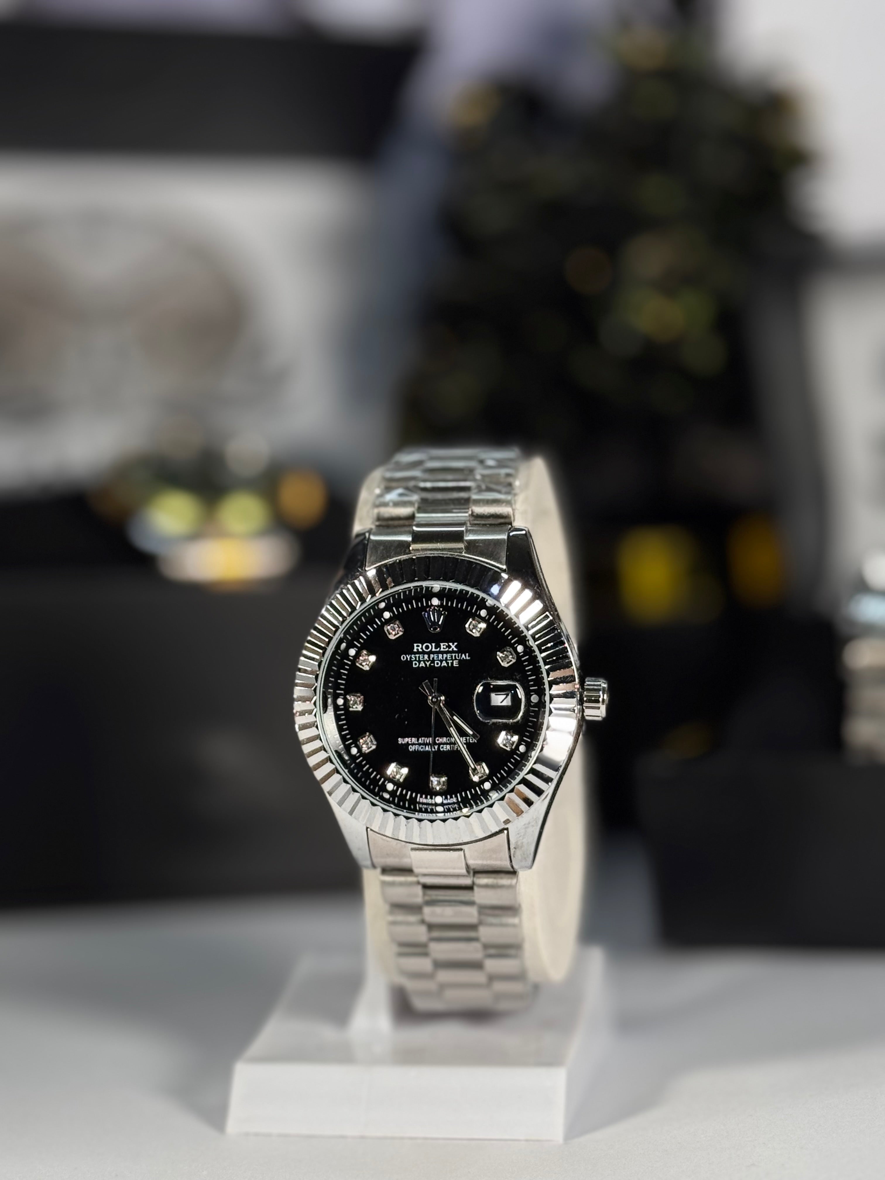 Rolly Master Men’s Red Dial Stainless Steel Strap Quartz Watch – Waterproof Timepiece | LegalWears