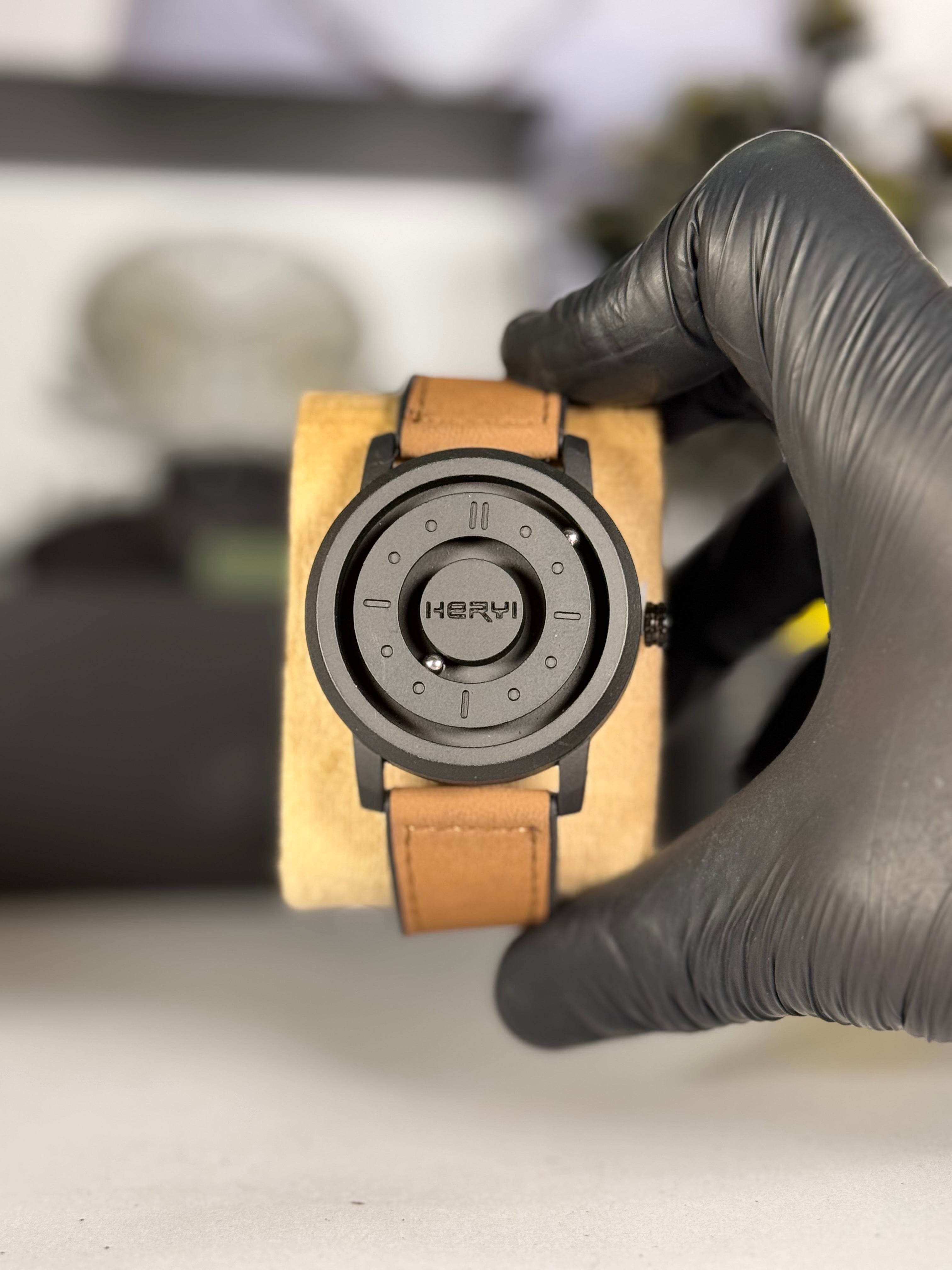 HERYI Brown Silicon Leather Strap Men’s Watch with Minimal Dial | Classic Daily Watch | Legalwears