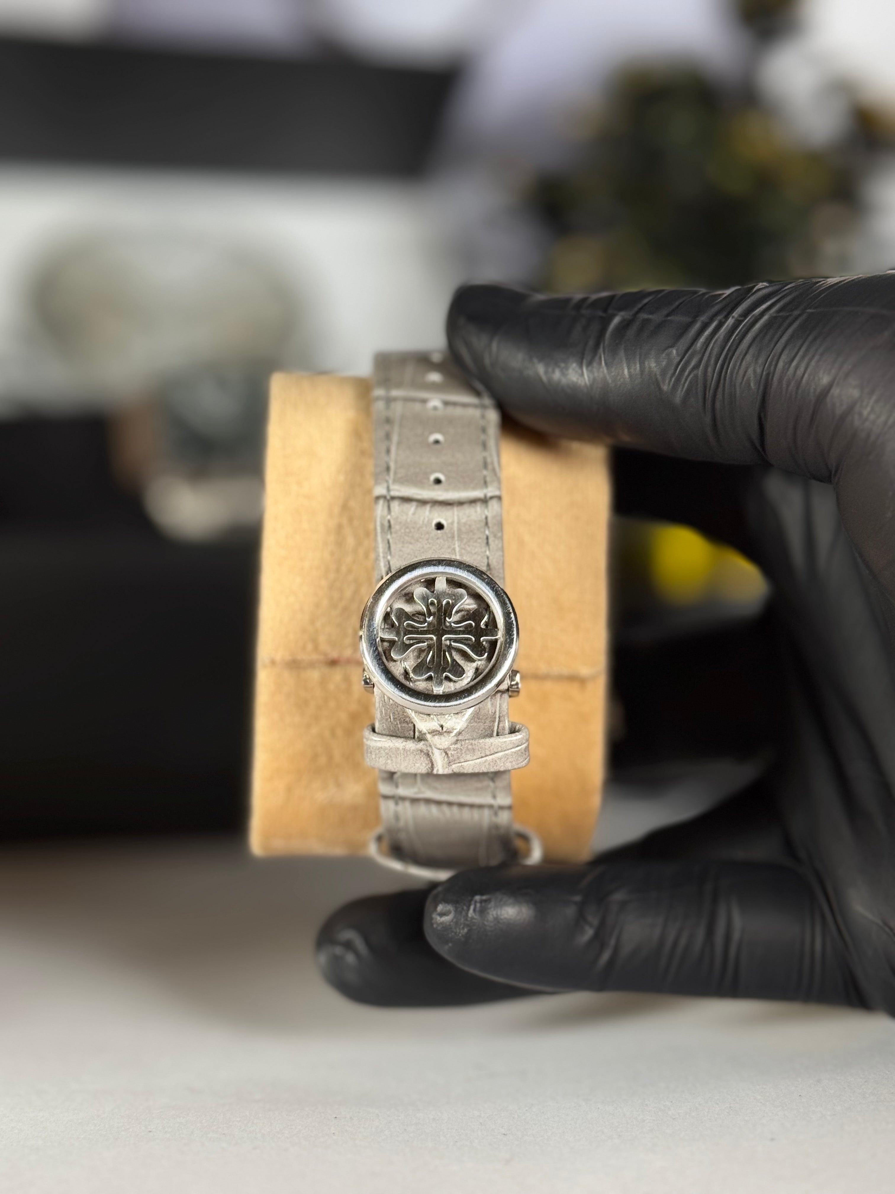 Patek Master Silver Dial Square Quartz Watch with Leather Strap | LegalWears