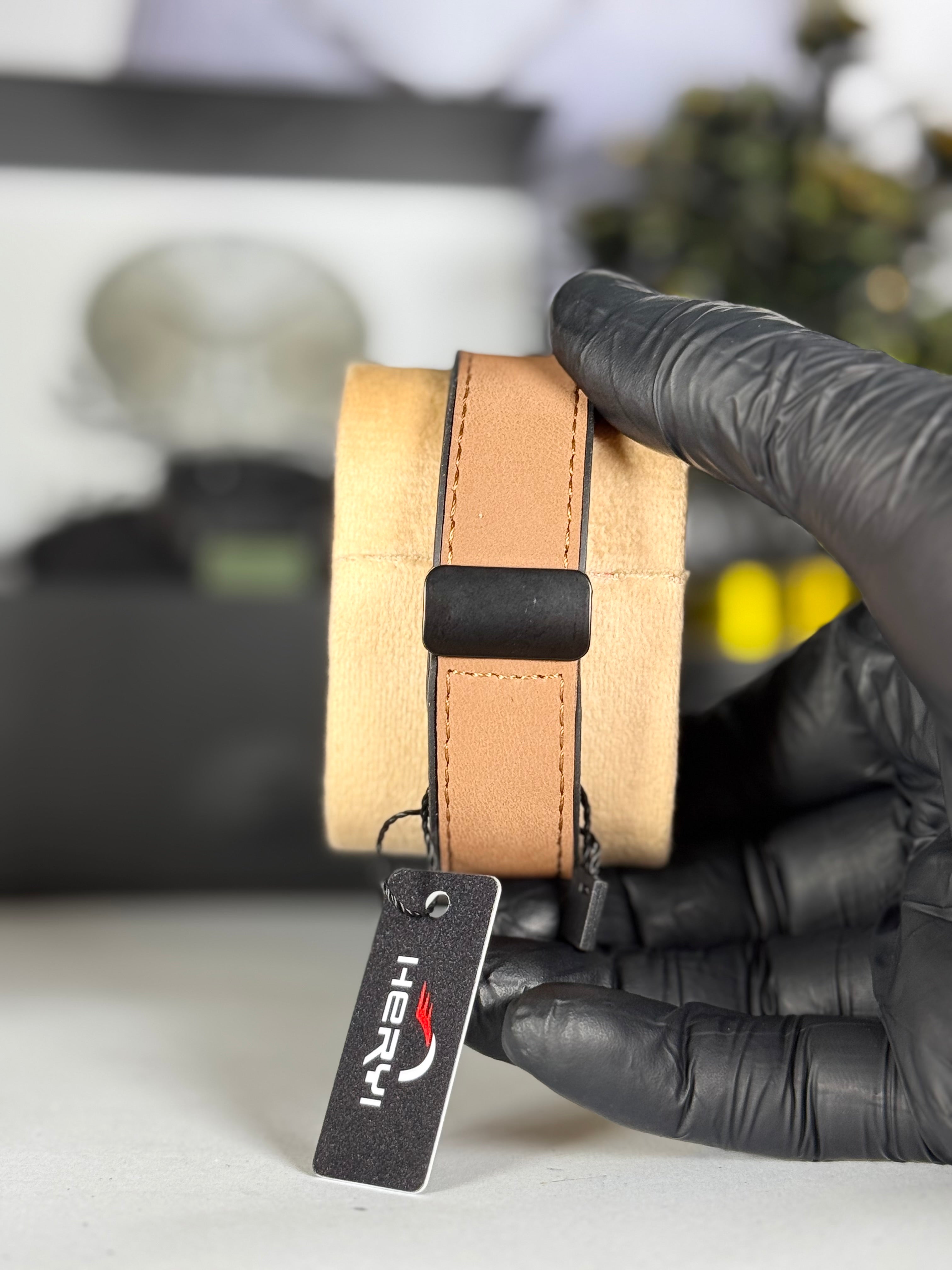 HERYI Brown Silicon Leather Strap Men’s Watch with Minimal Dial | Classic Daily Watch | Legalwears