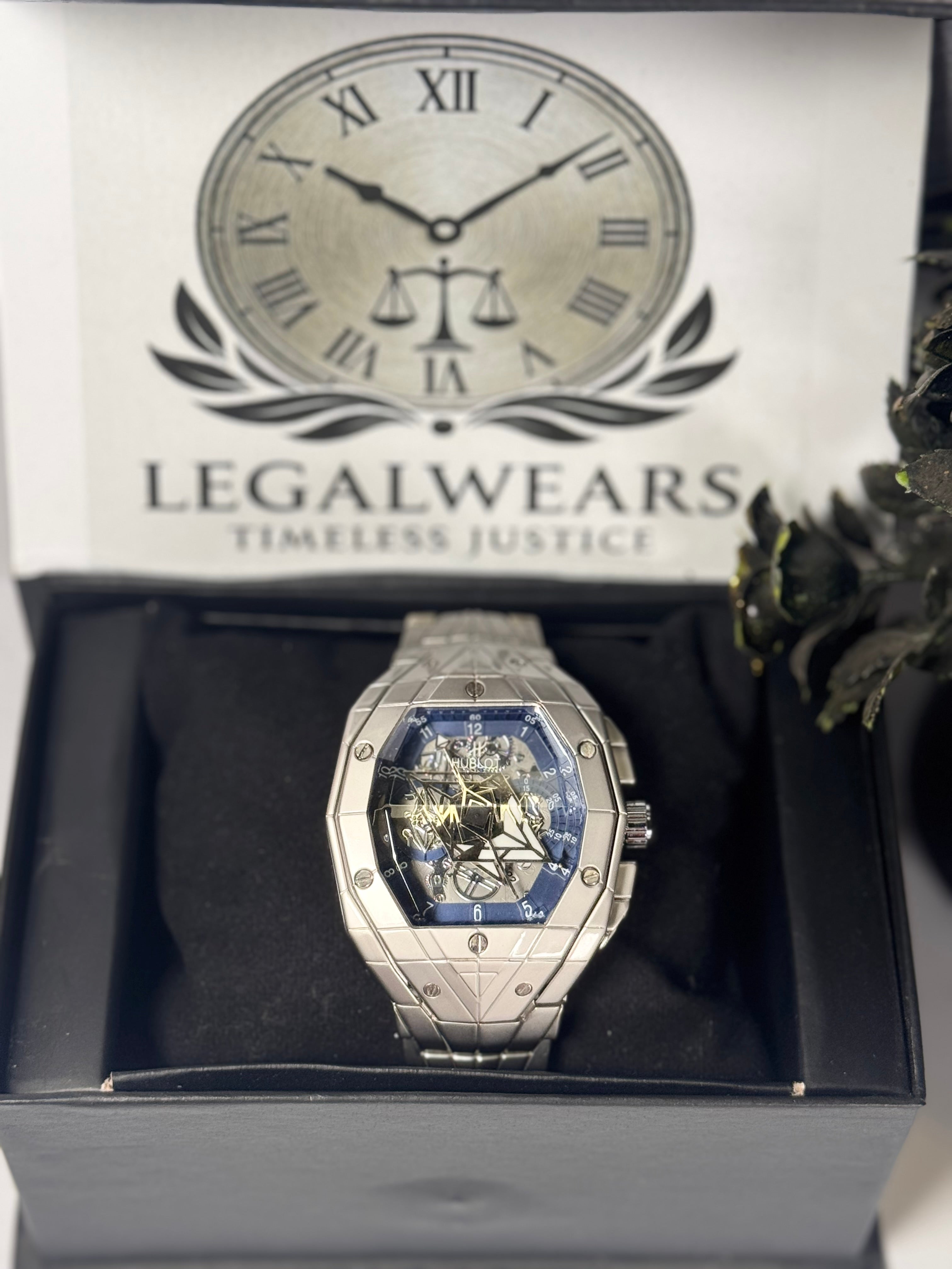 Hub Master Stainless Steel Strap Watch - Silver - Luxury Watch for Men In Pakistan