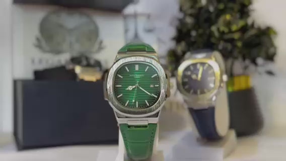 Patek Master Black Dial Men’s Watch with Leather Strap | Quartz Date Wrist Watch | Legalwears